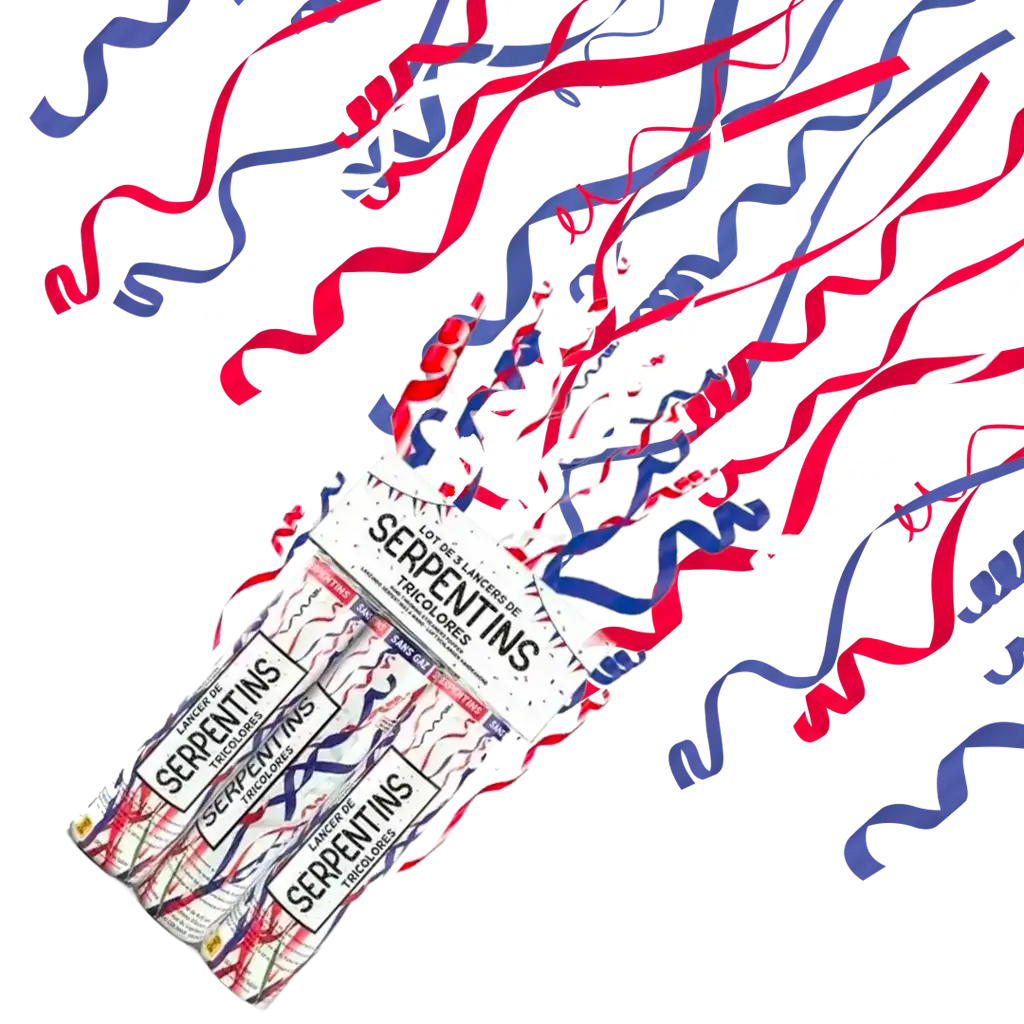 Lot 3 Serpentinenwerfer Allez les Bleus 100% biologisch abbaubar