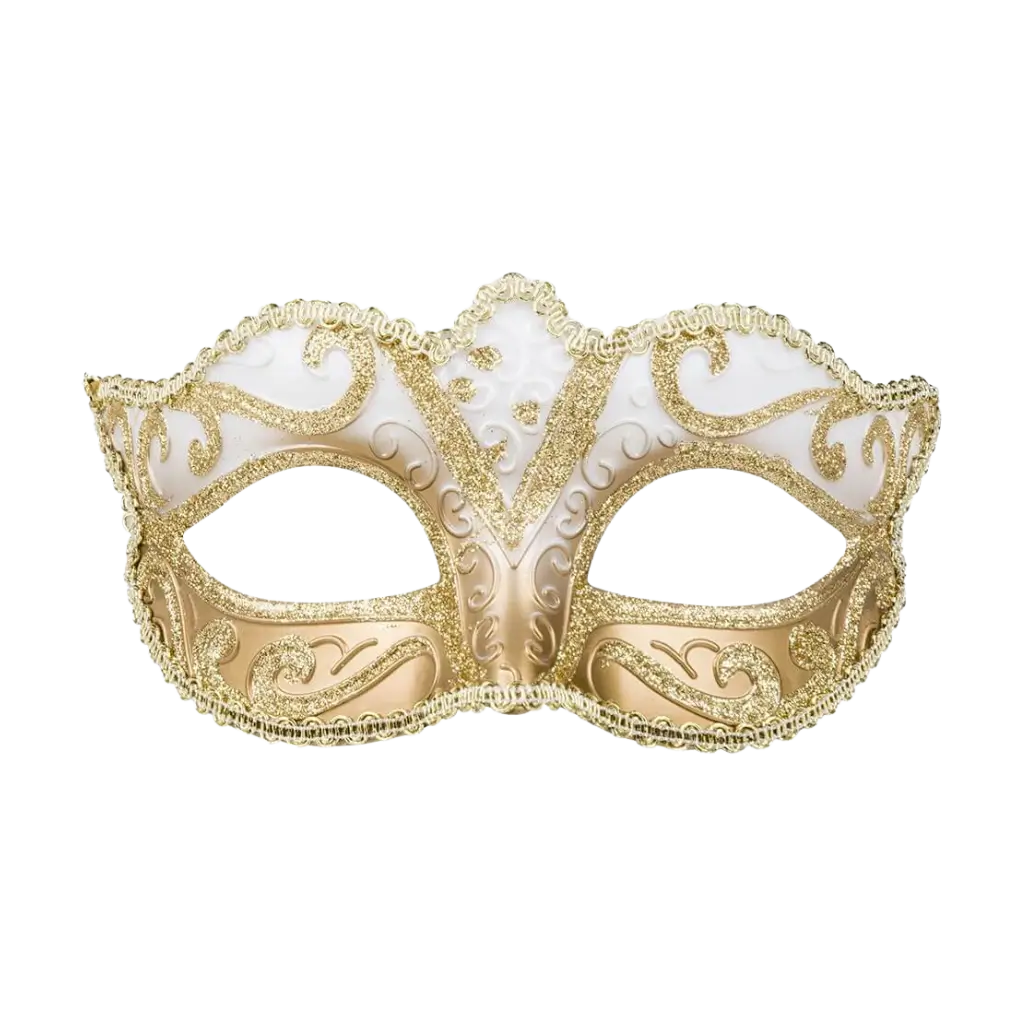 Venezianische Maske Gold mit Motiven