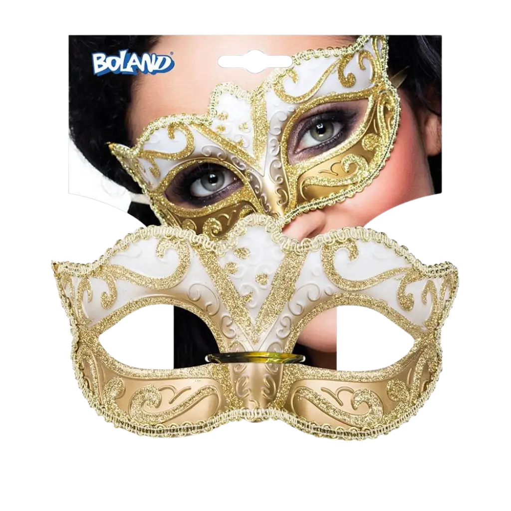 Venezianische Maske Gold mit Motiven