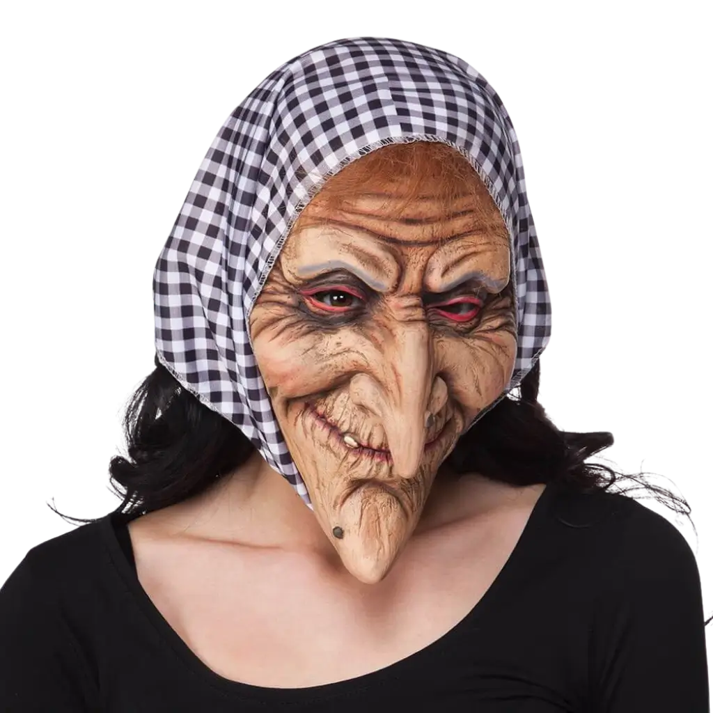 Hexen-Gesichtsmaske mit Kapuze