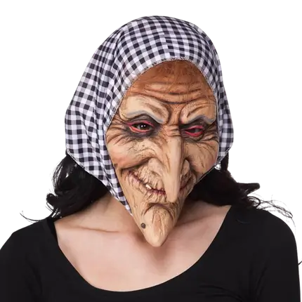 Hexen-Gesichtsmaske mit Kapuze