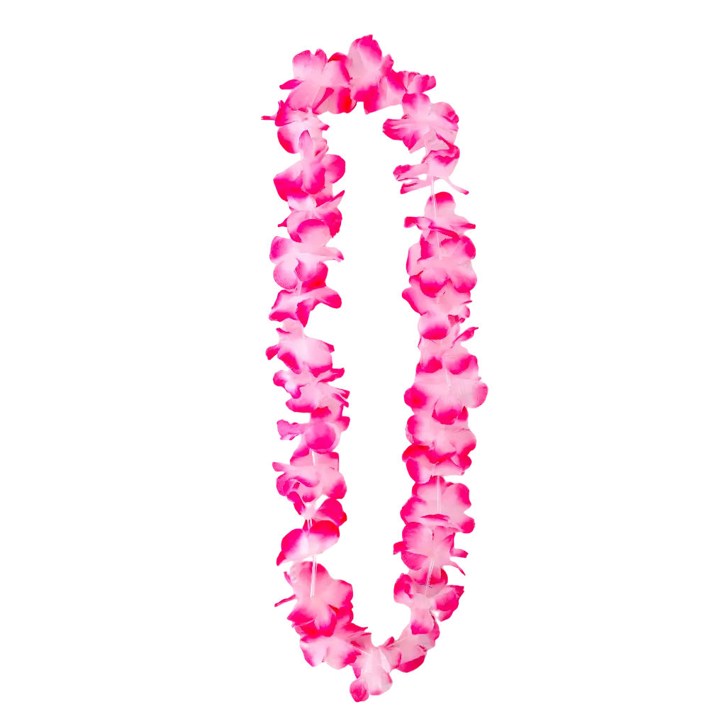 Hawaii-Halskette mit Blumen in Rosa und Weiß