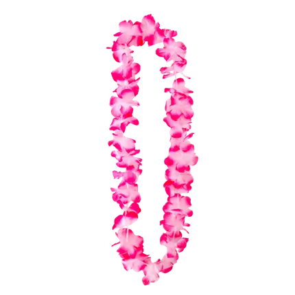 Hawaii-Halskette mit Blumen in Rosa und Weiß
