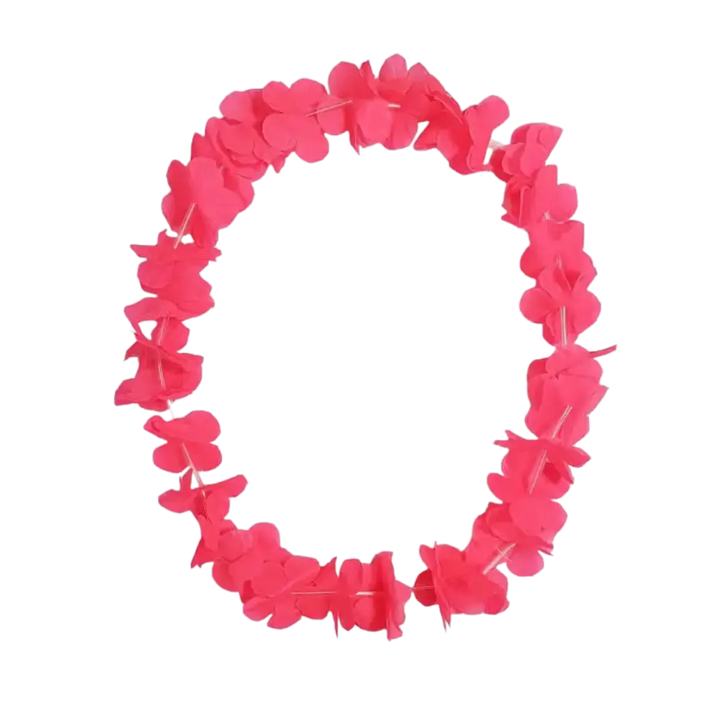 Hawaii-Halskette mit Blumen Fluo Neon Pink