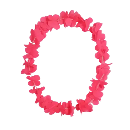 Hawaii-Halskette mit Blumen Fluo Neon Pink