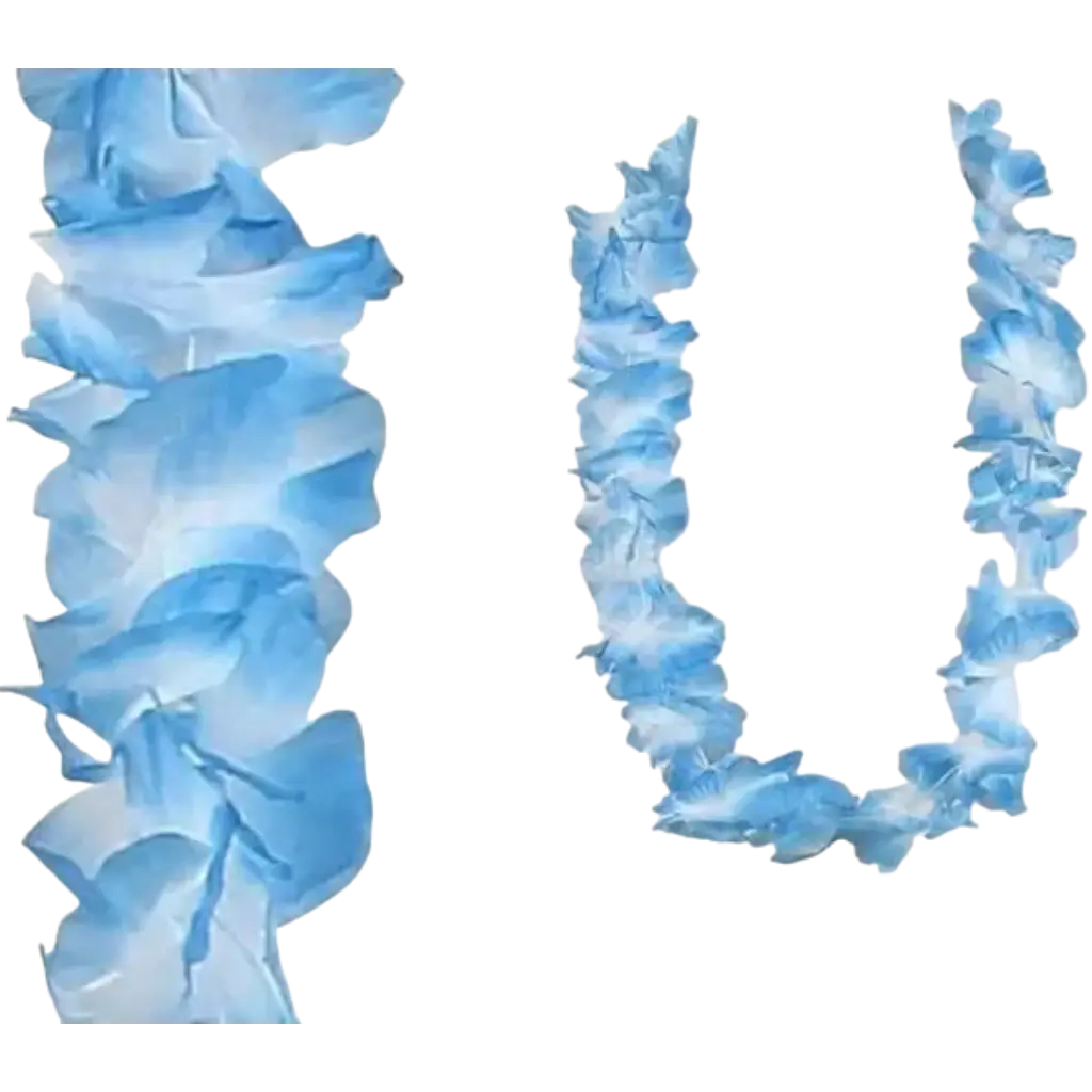 Hawaii-Halskette mit Blumen Blau und Weiß