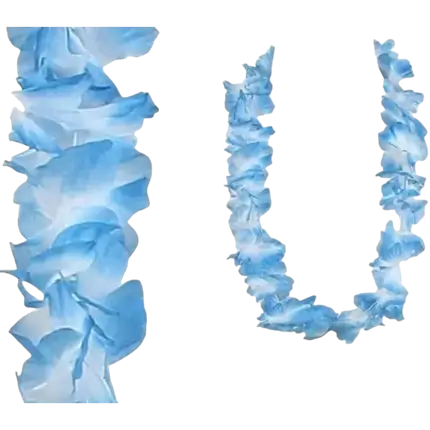 Hawaii-Halskette mit Blumen Blau und Weiß