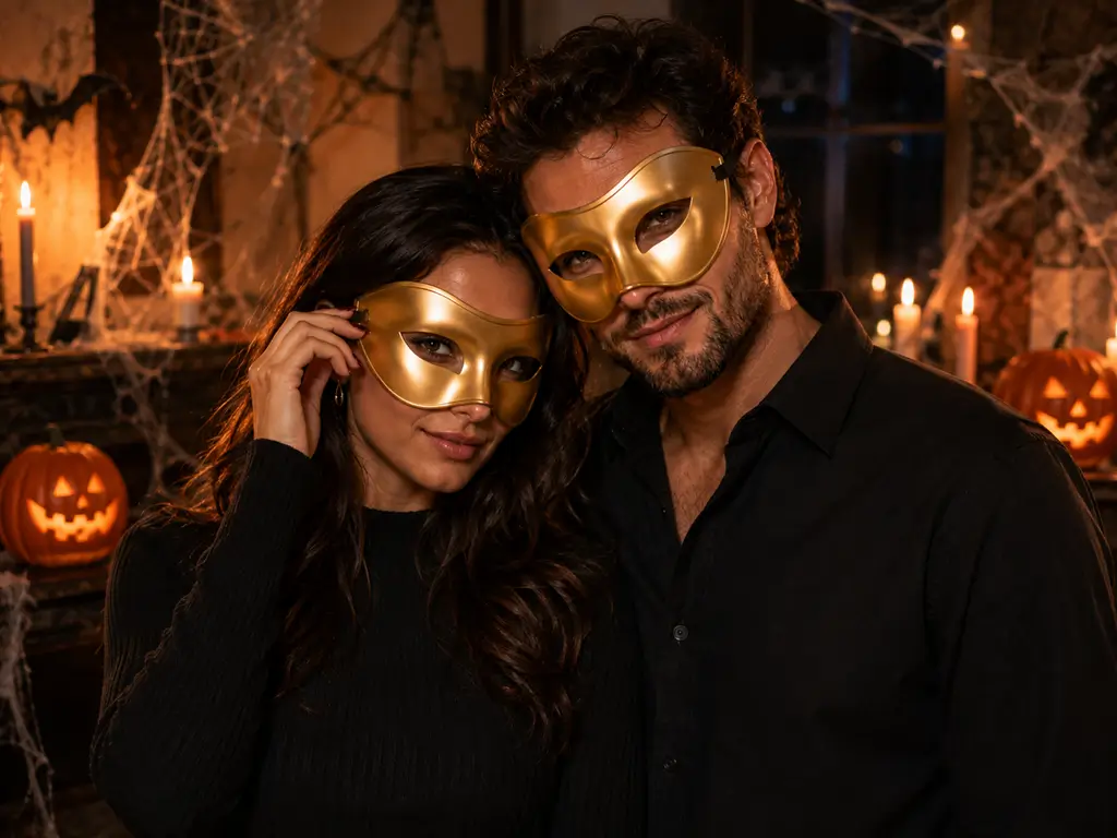 Venezianische Wolfsmaske - Gold