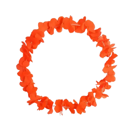 Hawaii-Halskette mit Blumen Fluo Neon Orange