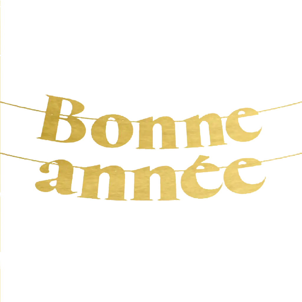 Buchstabengirlande Schwarz und Gold "Gutes Neues Jahr" 3 Meter