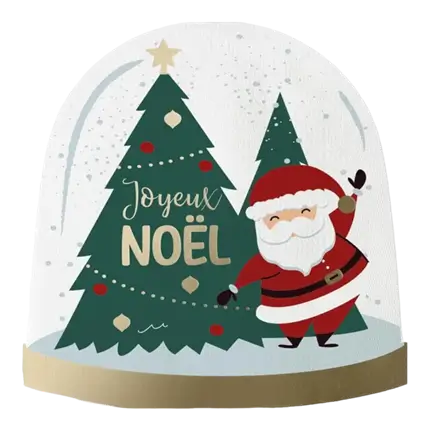 Abgerundete Servietten Schneekugel Weihnachten - 10er-Set