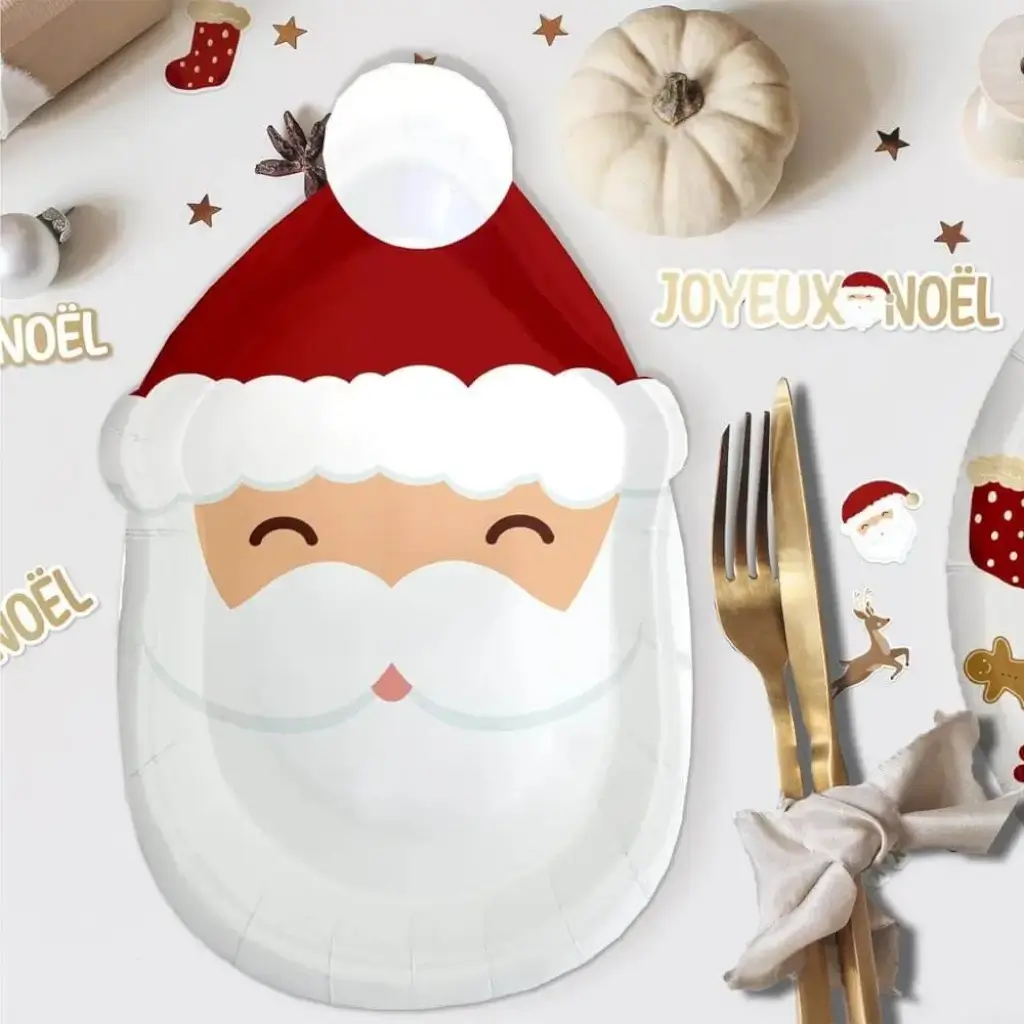 Dessertteller Weihnachtsmann - 6er-Set
