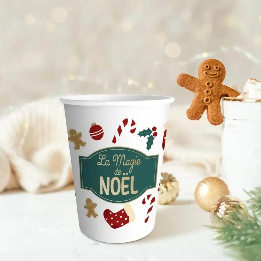 Becher mit Motiven "Weihnachtszauber" - 6er-Set