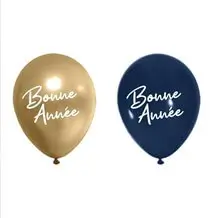 Luftballons Frohes Neues Jahr Marineblau / Gold 30cm - 8er-Set
