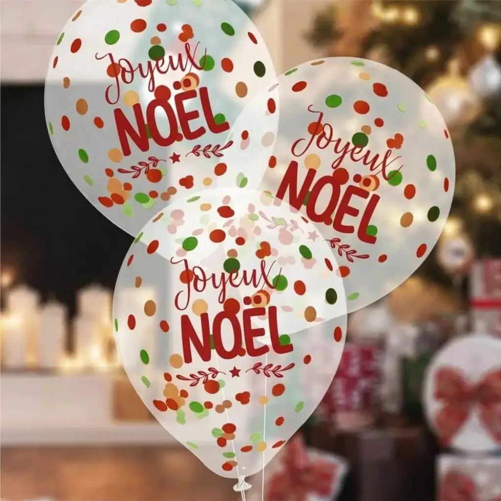 Konfettiballons Weihnachten 30cm - 6er-Set