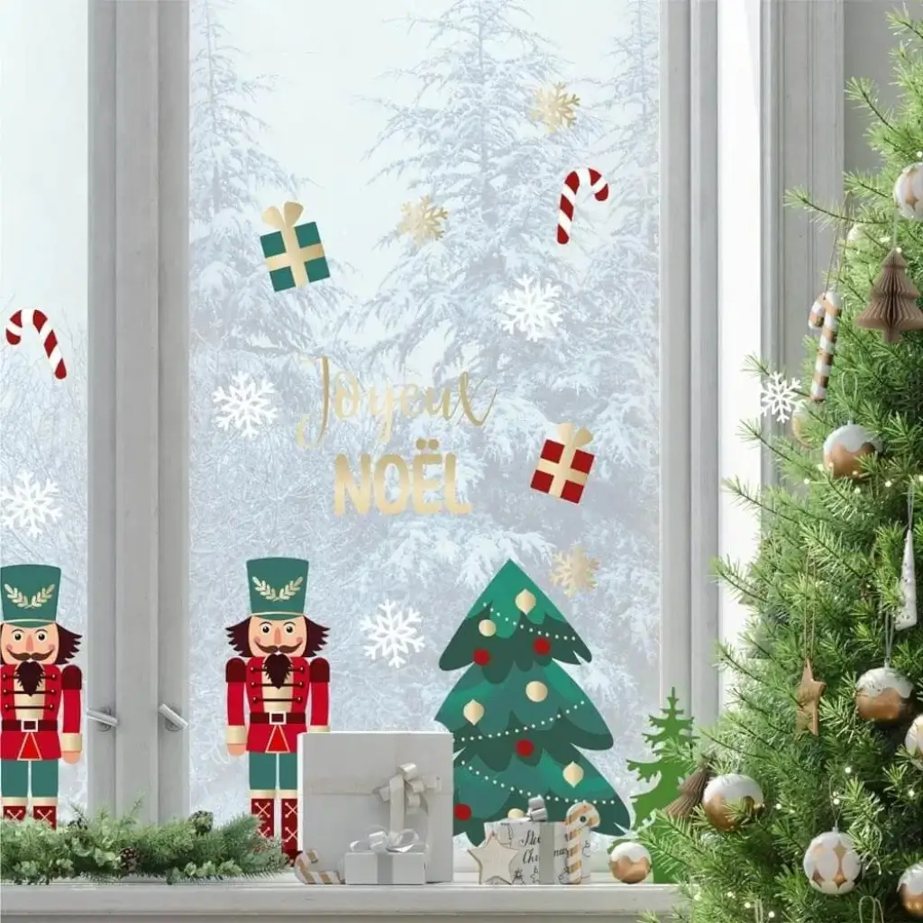 Fenstersticker Weihnachten Thema Nussknacker