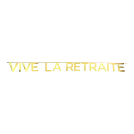 Banner Vive la Retraite Weiß & Gold
