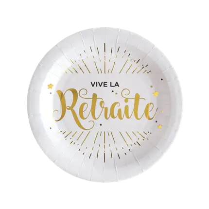 Teller Vive la Retraite - 10er-Set