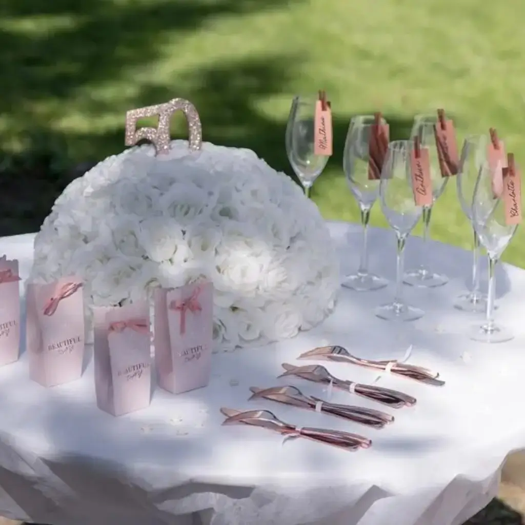 Tafelaufsatz Roses Blanches