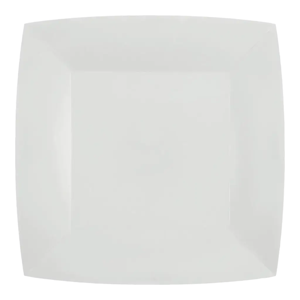 Kleiner quadratischer Teller Weiß 18cm - 10er-Set