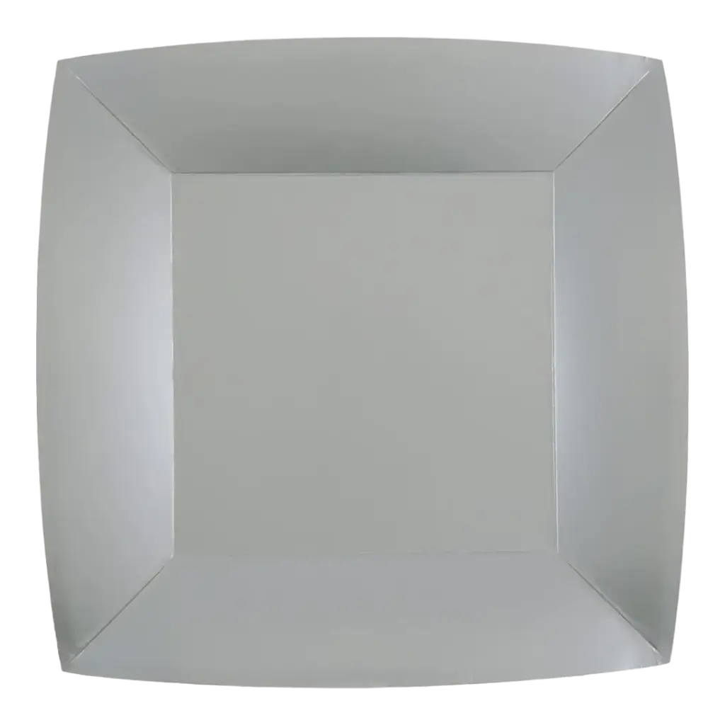 Kleiner quadratischer Teller Silber 18cm - 10er-Set