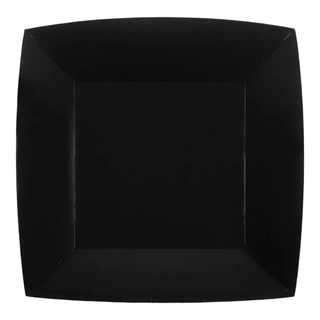 Kleiner quadratischer Teller Schwarz 18cm - 10er-Set