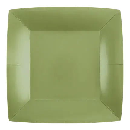 Kleiner quadratischer Teller Olivgrün 18cm - 10er-Set
