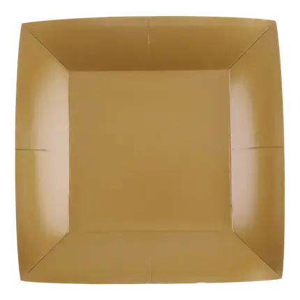 Großer quadratischer Teller Gold 23cm - 10er-Set