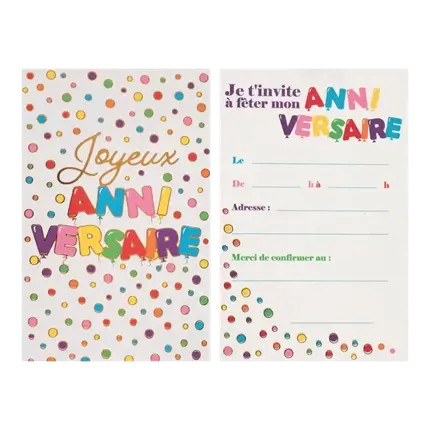 Einladungskarte Geburtstag Luftballon-Motive - 6er-Set