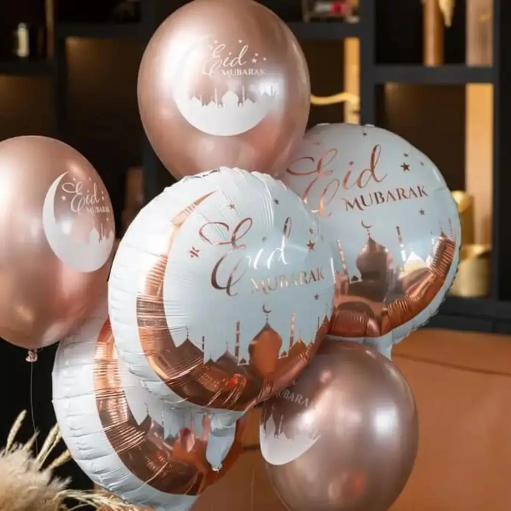 Eid Mubarak Ballon Rosa - 6er-Set