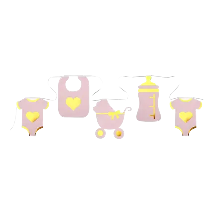 Baby Shower Girlande Rosa