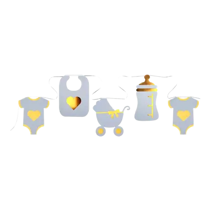 Baby Shower Girlande Himmelblau