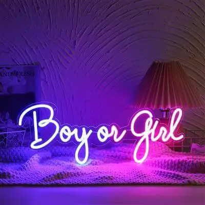 Neonlicht Gender Reveal Boy or Girl