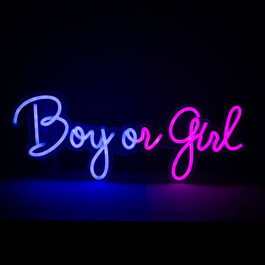 Neonlicht Gender Reveal Boy or Girl