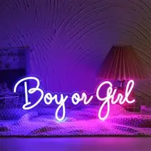 Neonlicht Gender Reveal Boy or Girl