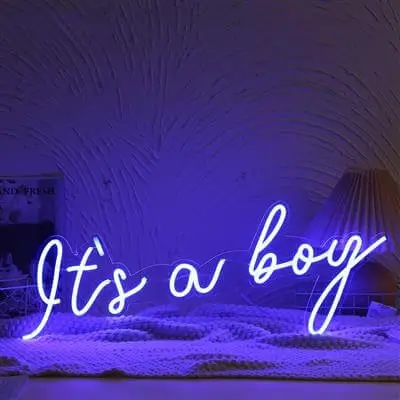 Neonlicht It's a Boy Blau