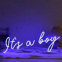 Neonlicht It's a Boy Blau