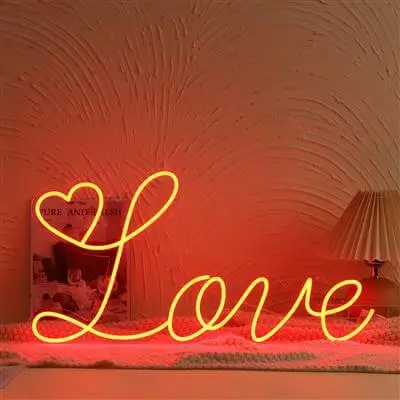 Neonlicht Love Rot