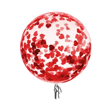 Konfettiballon Herz Rot 46cm