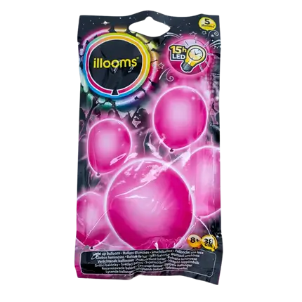 Illooms® LED-Luftballons aus Latex - Rosa