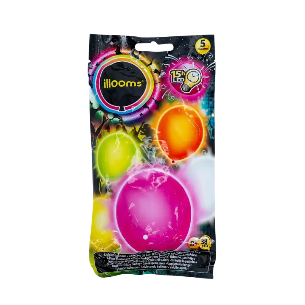 Illooms® LED-Luftballons aus Latex - Sommerfarben