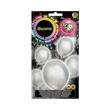 Illooms® LED-Luftballons aus Latex - Silber