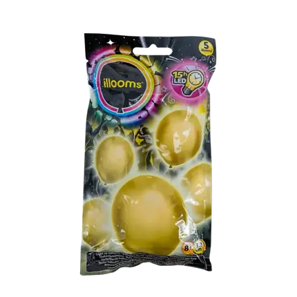 Illooms® LED-Luftballons aus Latex - Gold