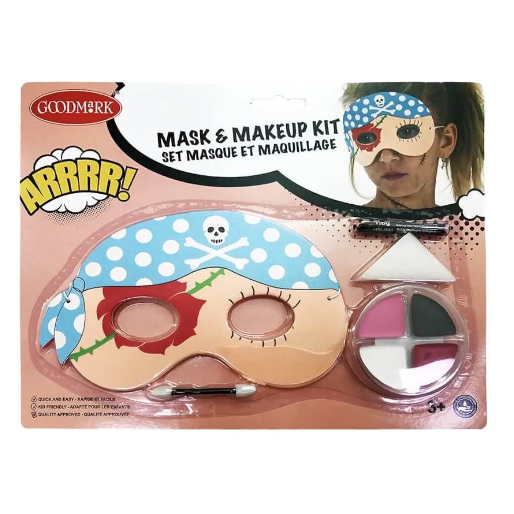 Fettschminkset mit Kindermaske, Thema "Pirat"