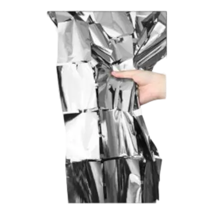 Glimmender Vorhang Silberquadrat