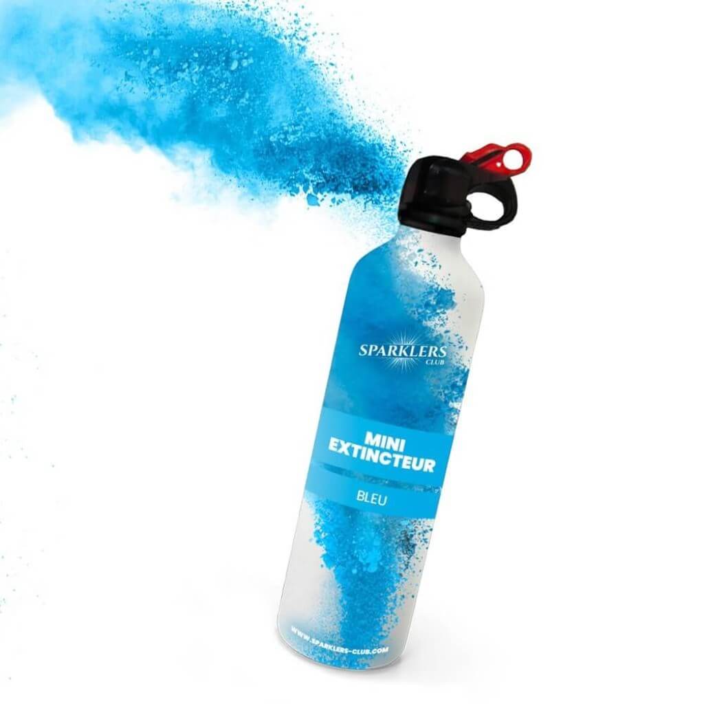 Mini Feuerlöscher mit Holi-Pulver - Blau