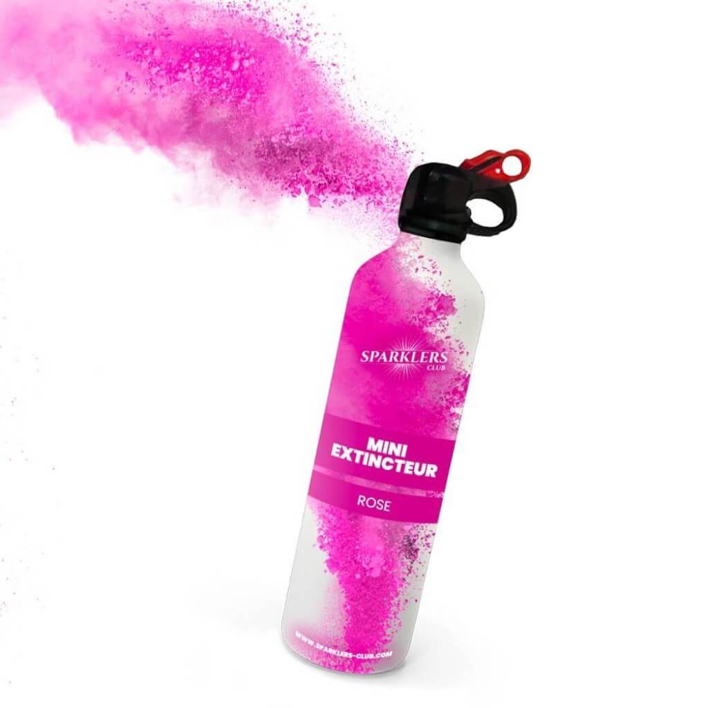 Mini Feuerlöscher mit Holi-Pulver - Rosa