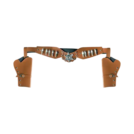 Doppeltes Cowboy-Etui Sheriff - Braun