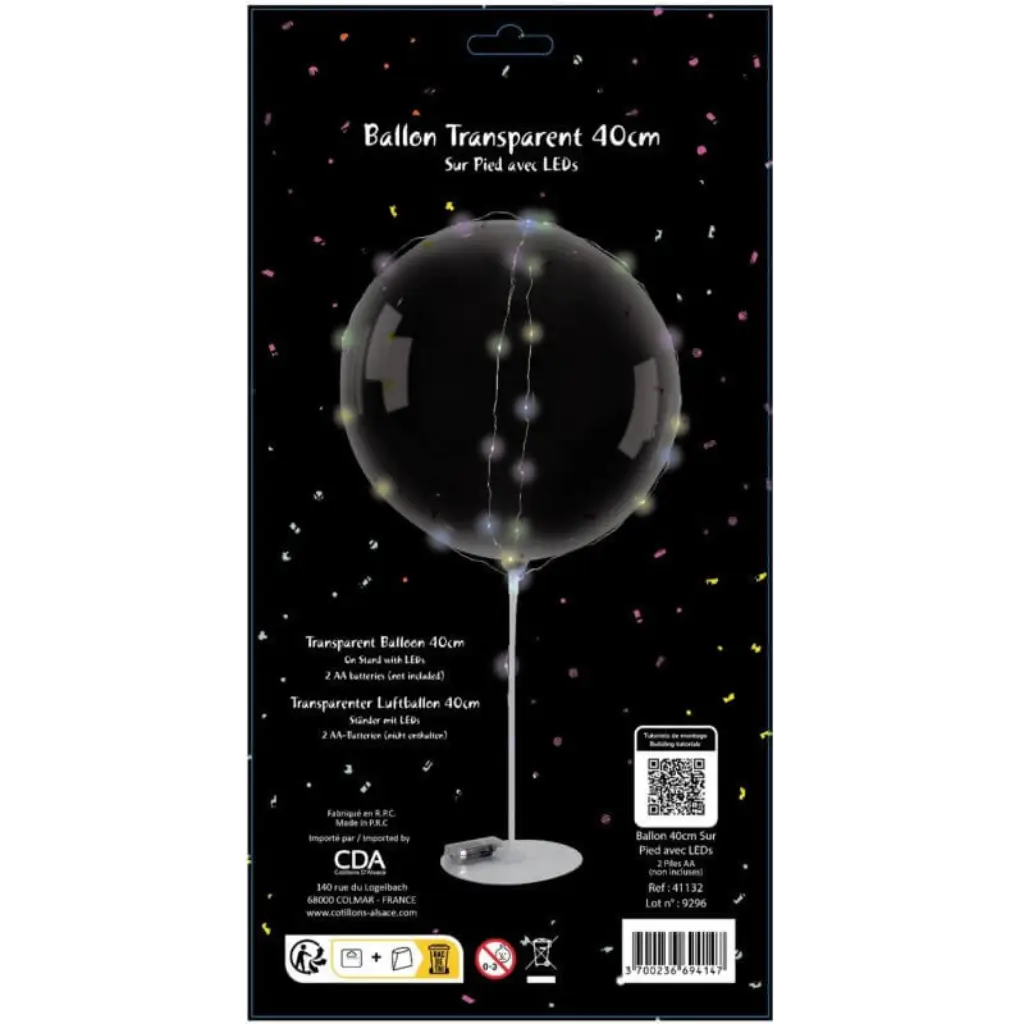 LED-Blasenball 40cm (Stab + Fuß)
