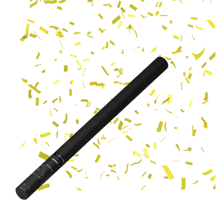 Manuelle Fluo-Konfettikanone gelb 80cm